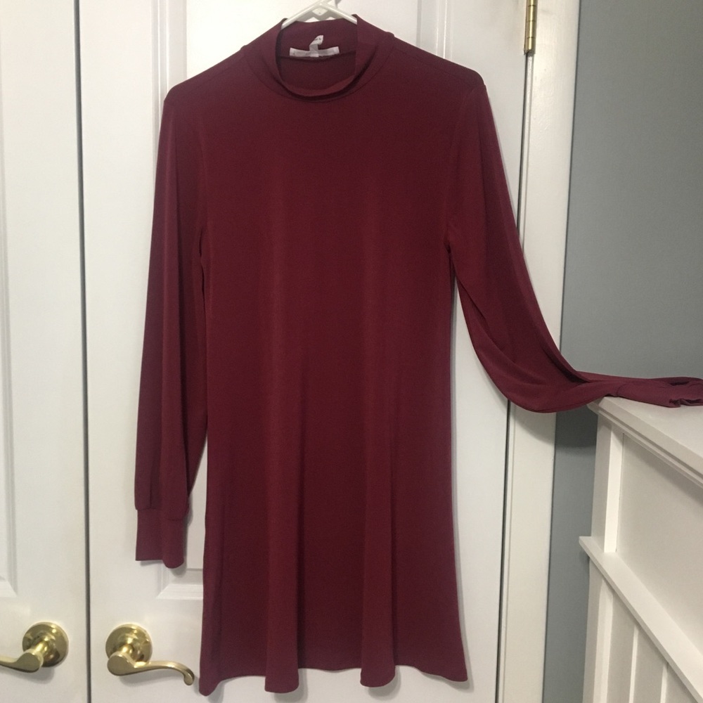 Red/Cranberry BCBGeneration Mock Neck Shift Dress